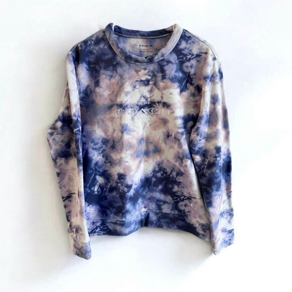 Coach Tops - Coach Tie-Dye Purple Blue Pink Crewneck Sweatshirt Pullover Women’s Size Small